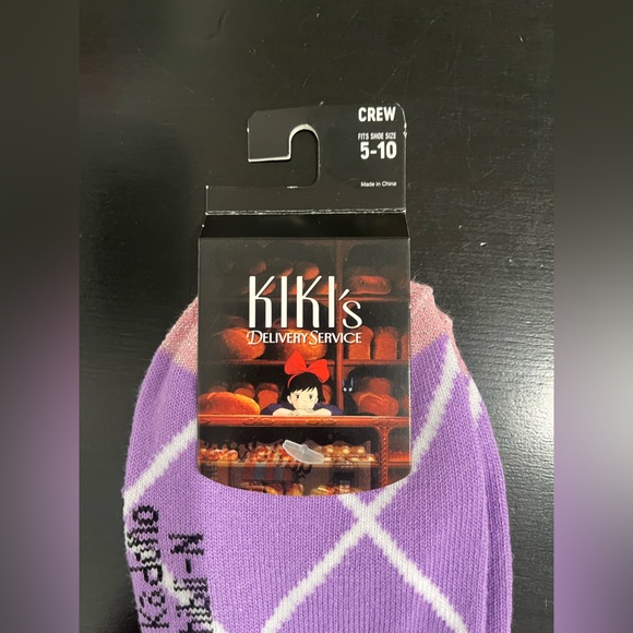 Studio Ghibli Kiki's Delivery Service Jiji Stained Glass Crew Socks - Picture 6 of 6